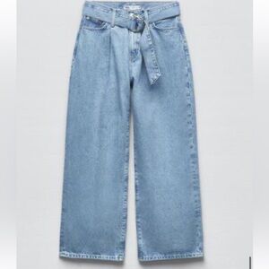 Zara Belted Blue Jeans